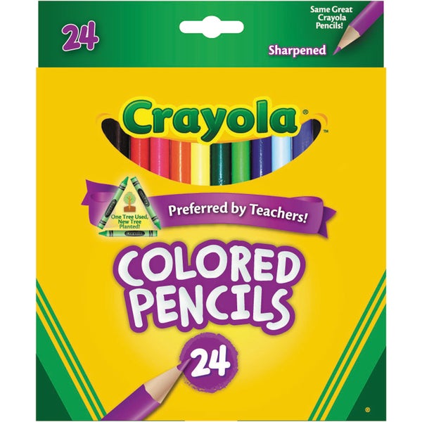 Crayola Full-Size Coloured Pencils, 24 Pack